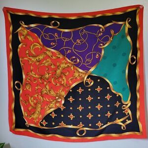 VINTAGE EUC EQUESTRIAN HANDKERCHIEF / SCARF LARGE
